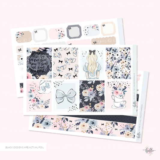 FOILED Tea Time  - sticker kit (silver foil)