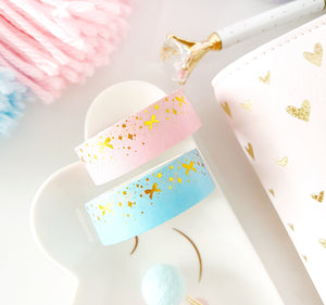Gold foil washi tape - bows & stars (one)