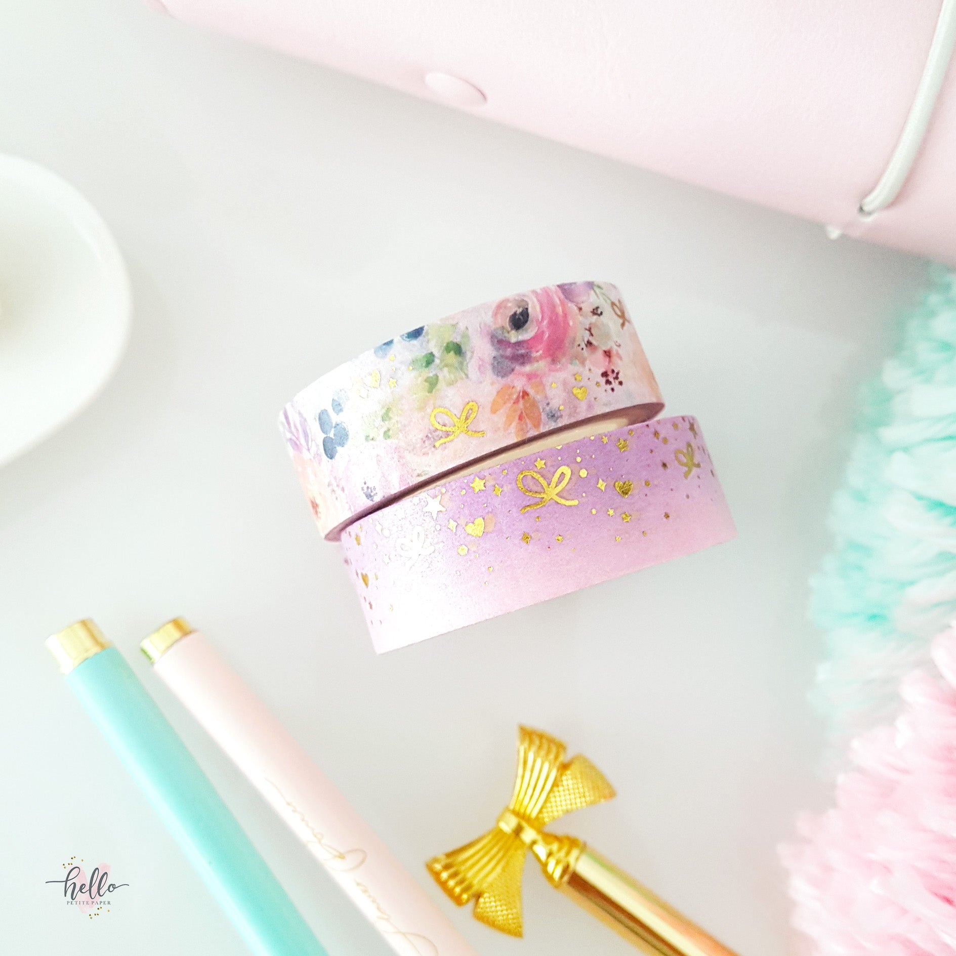 Rapunzel washi tape set of 2 - Gold Foil – Hello Petite Paper