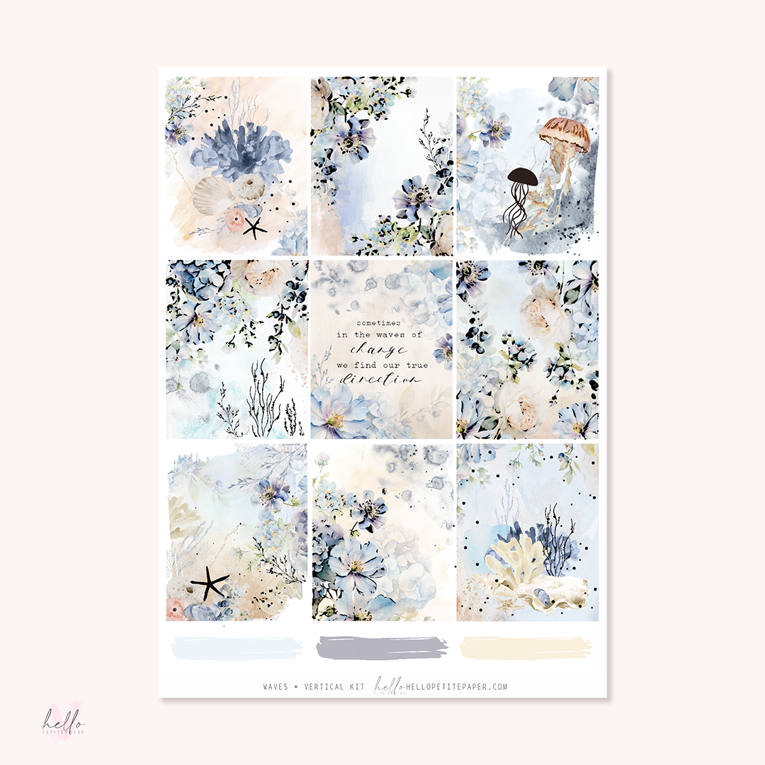 Waves - FOILED KIT - premium matte paper