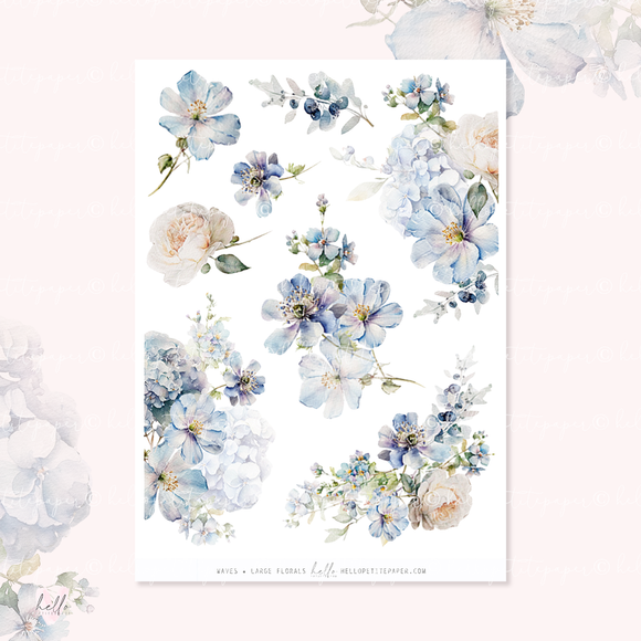 Waves - Large Floral Deco Stickers