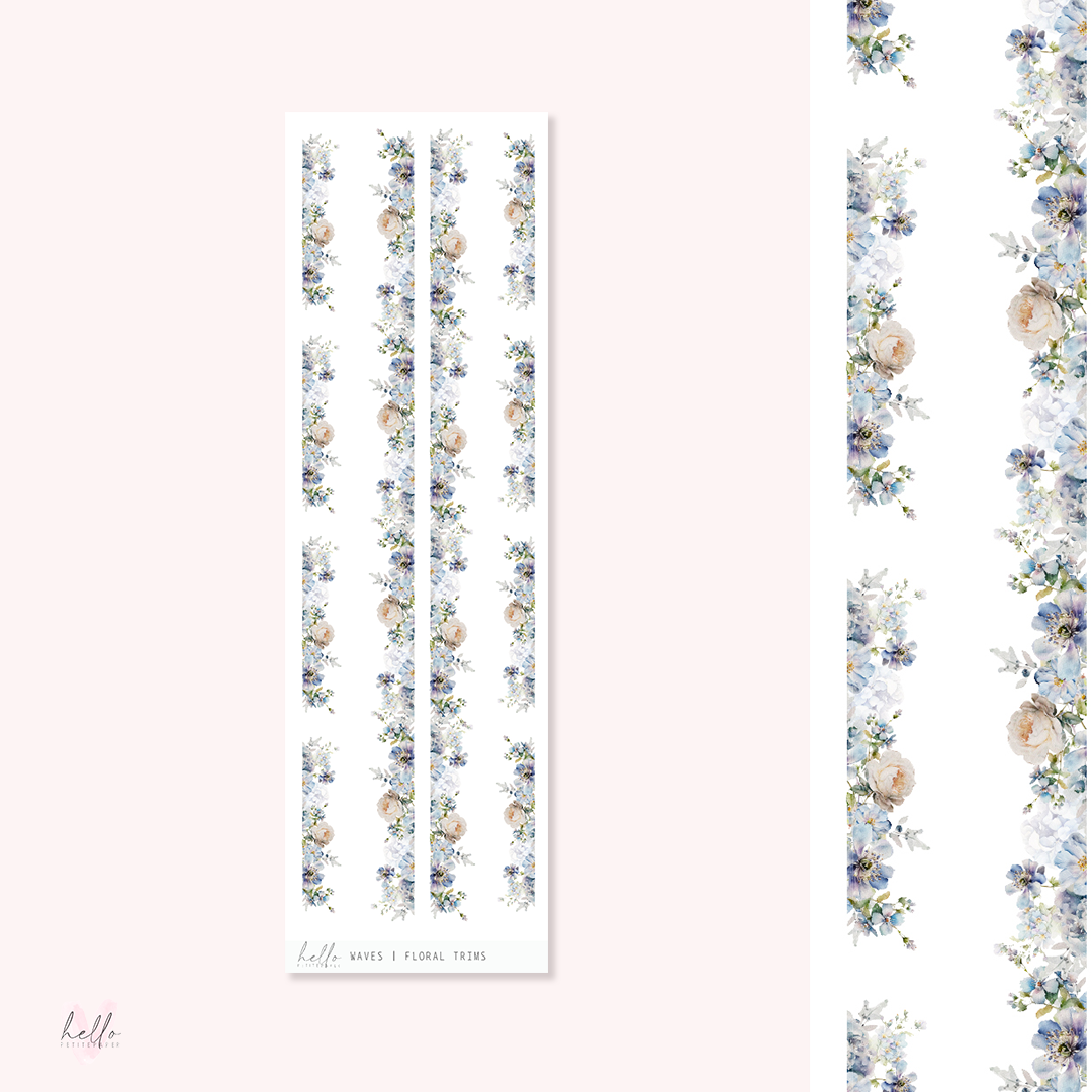Floral trims |  Waves - deco planner stickers