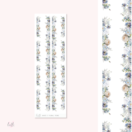 Floral trims |  Waves - deco planner stickers