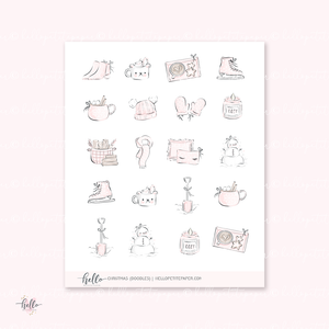 Doodle icons (WINTER) - planner stickers